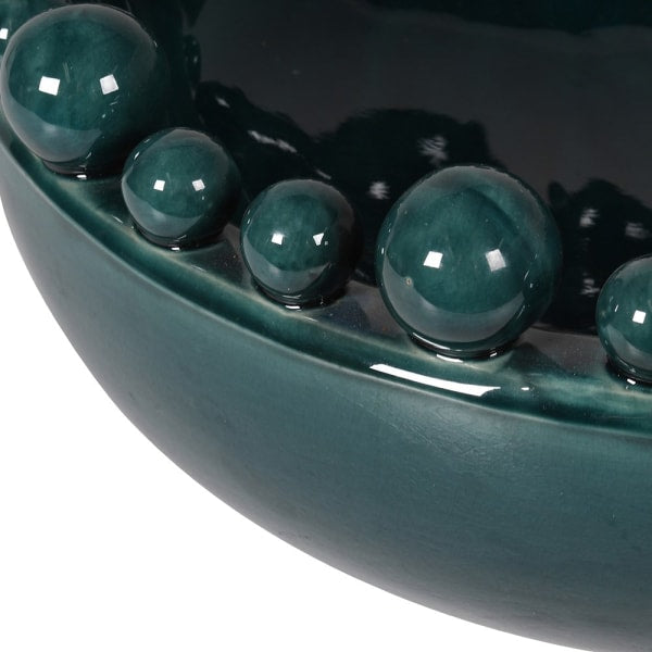 Teal Blue Bobble Edged Bowl